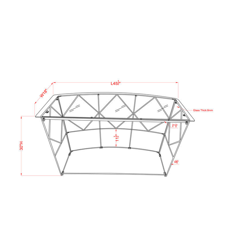 Hilkea 45.5'' Glass Top Console Table