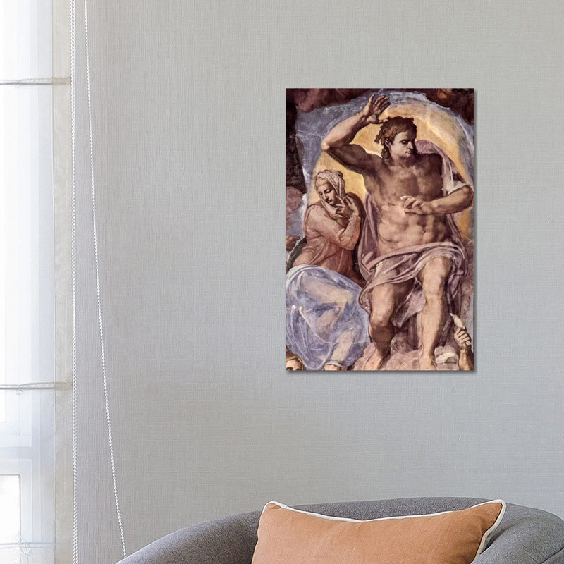 The Last Judgment (detail: Mary and Christ), 1536-1541 by Michelangelo - 1 Piece Wrapped Canvas Wall Art