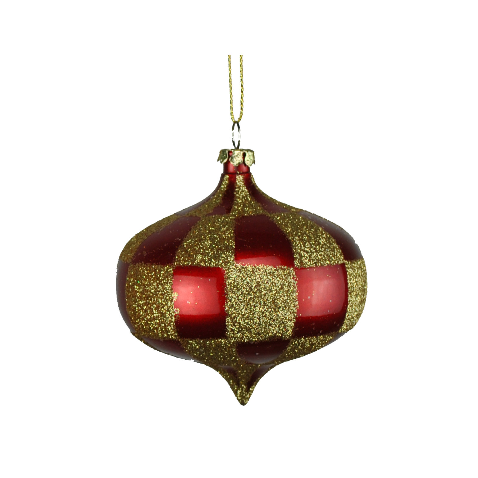 Solid Ball Ornament, Red/Gold