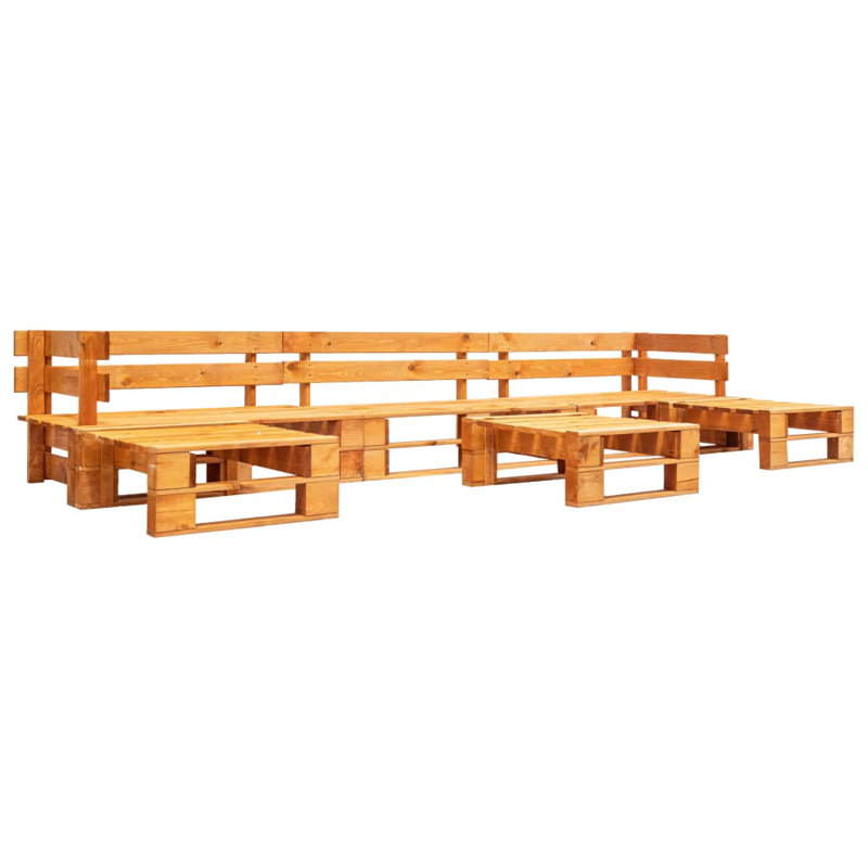 Feodora Pallet 6 Seater Conversation Set, Honey Brown