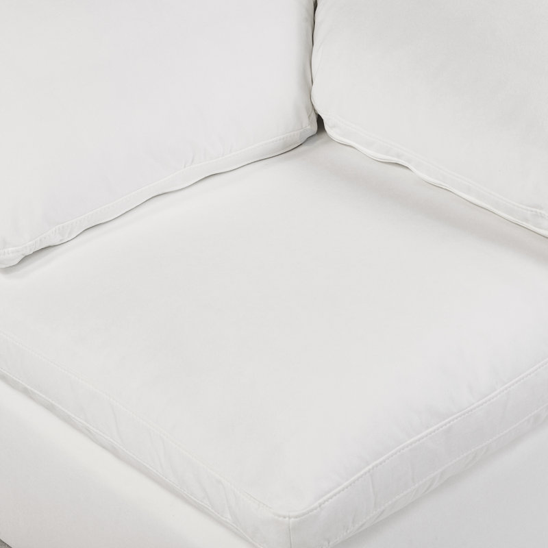Wonardo Upholstered Corner Chair, Cotton White Fabric