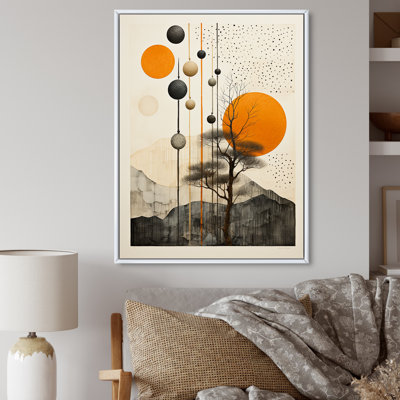«Kristyan Orange Beige Mid Century Minimalist Oasis», reproduction d'art sur toile