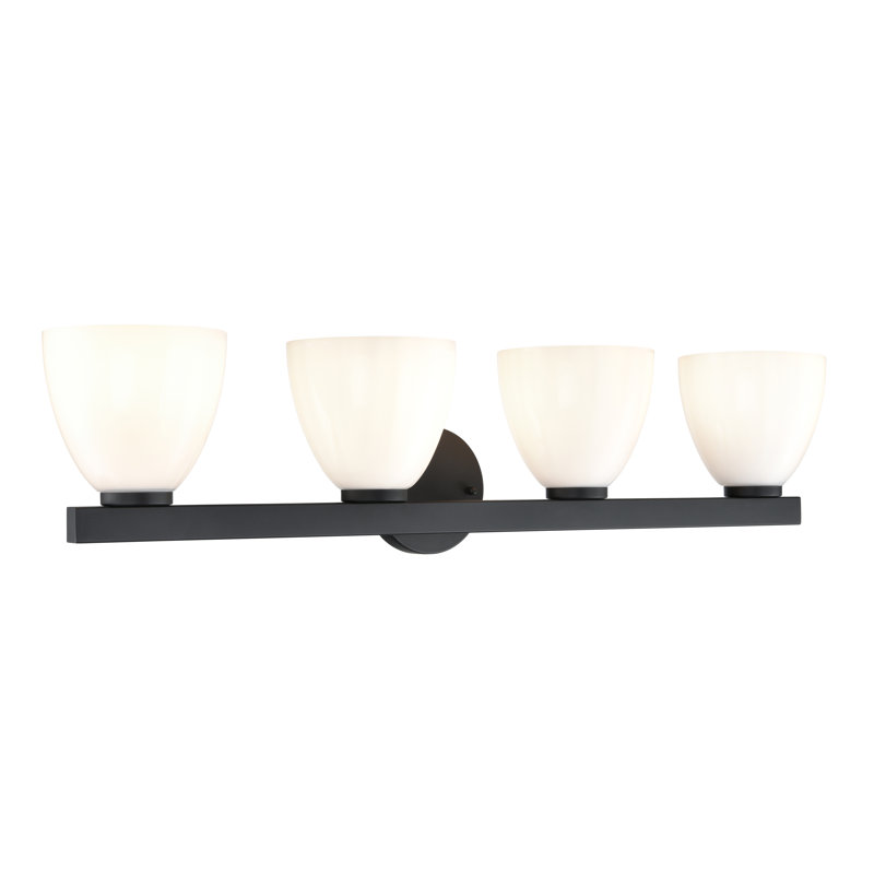 Meuble-lavabo 4 lumières Wrisley , Noir mat