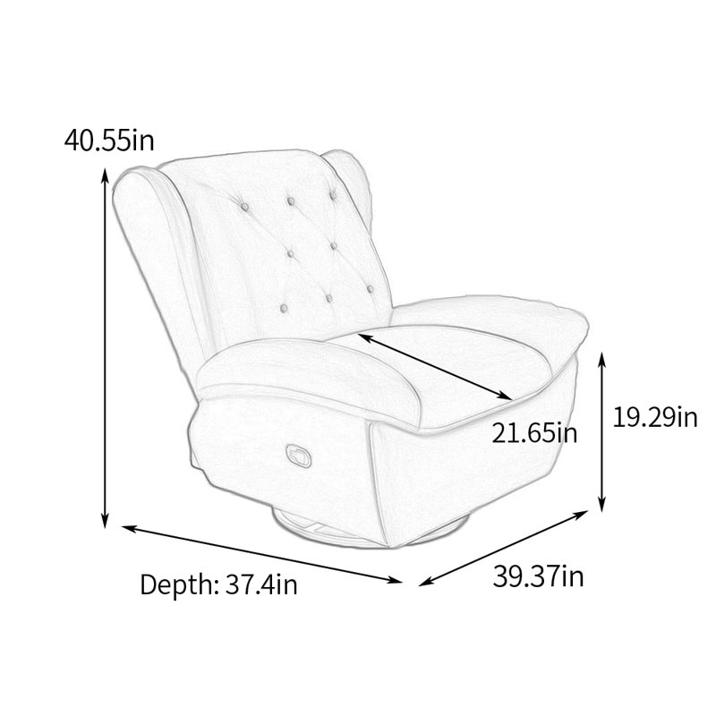 Fauteuil inclinable en similicuir Frodin, Beige
