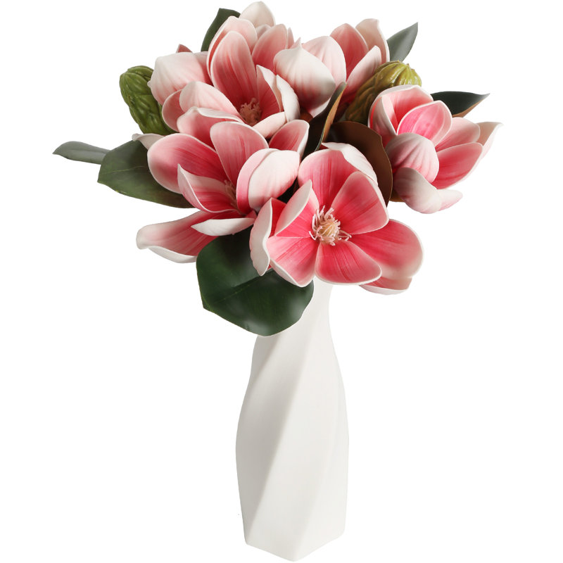 Arrangement floral artificiel Magnolia, Rose