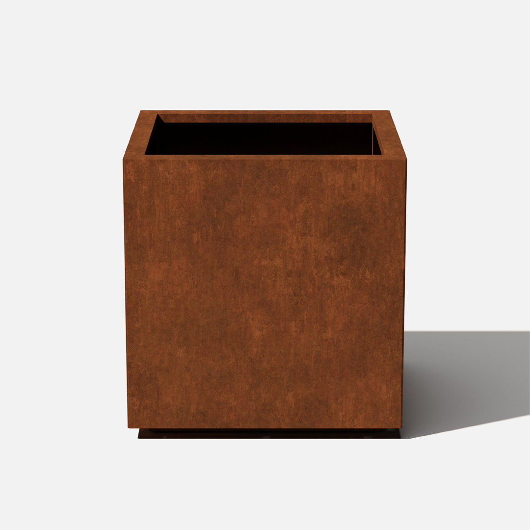 Corten Steel Series Cube Planter Box Veradek 