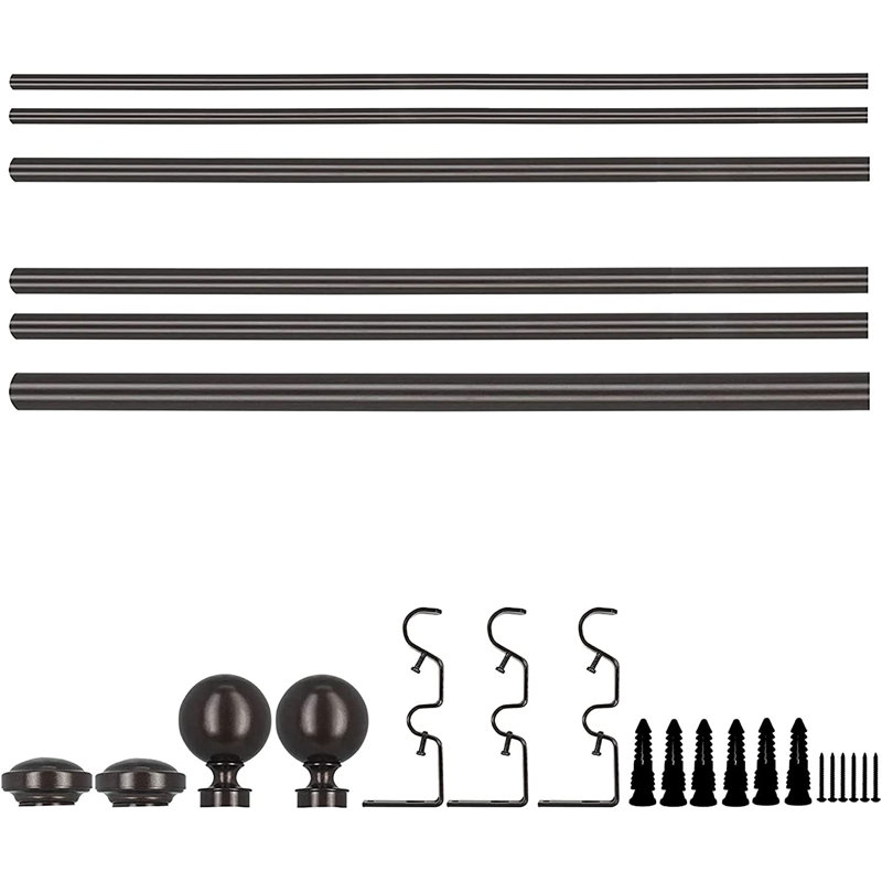 Tringle à rideaux double réglable Lipsey, H 0,63 po x l 120 po x P 0,63 po, Étain