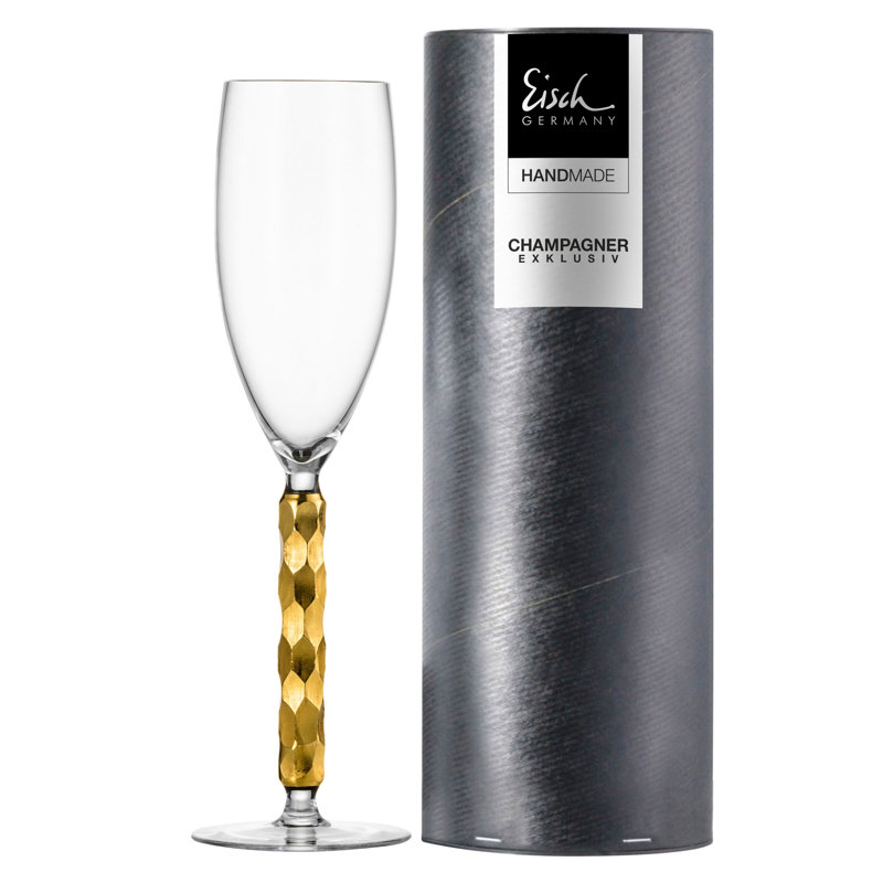 Eccleston 300ml Flute, Clear/Gold