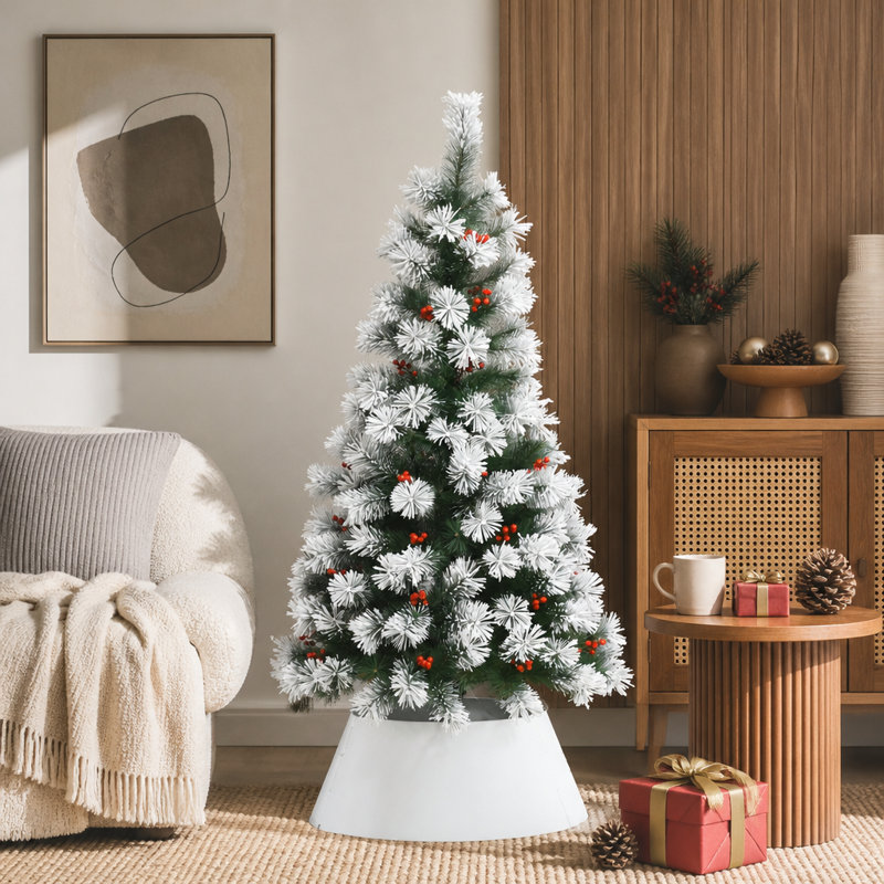 Anneau pour collier de sapin de Noël 26 po, housse de support pour décor, blanc
