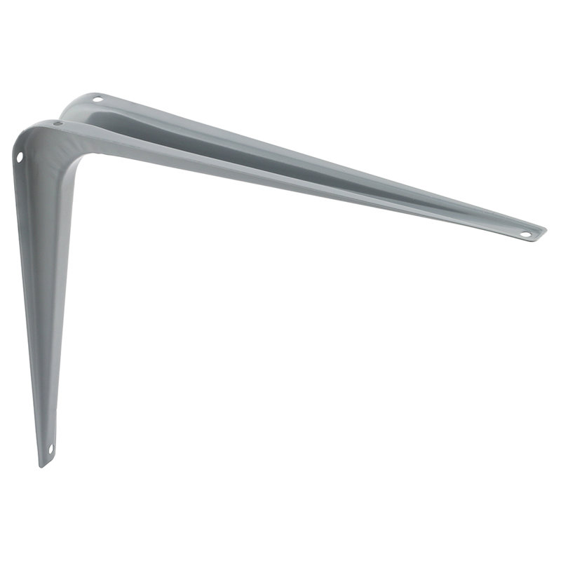 Shelf Support Bracket, Stamped Steel, 1.63" H x 10" W x 12" D, Grey