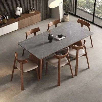 Modern rock plate dining table and chair set