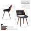 Basil Faux Leather Mid-Century Dining Chair-1547497407