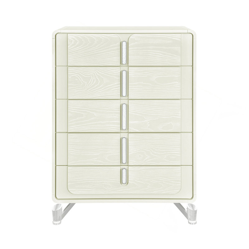 Commode verticale avec poignées alignées et finition lisse