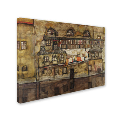 « house wall on the river », reproduction sur toile tendue