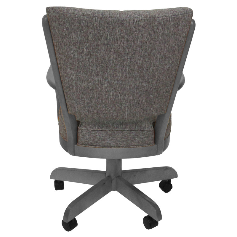 Chaise pivotante en bois avec accoudoirs Gravois, Gris Mojave, Gris clair