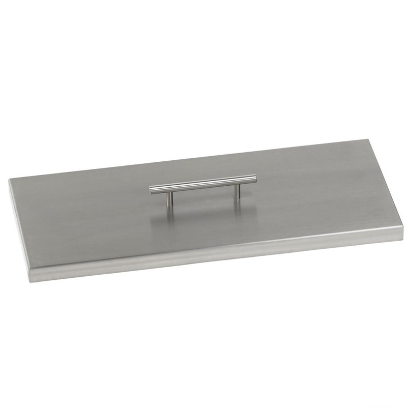 Couvercle de foyer rectangulaire en acier inoxydable, null