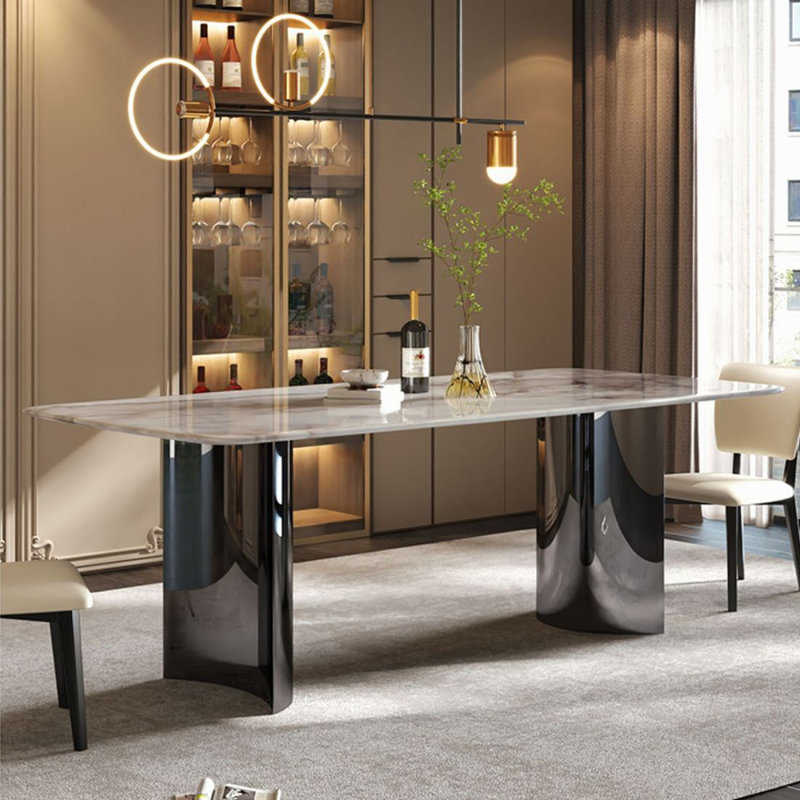 Modern Simple and high-end stone table, 29.53"H x 62.99"L x 35.43"W
