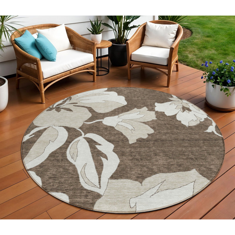 Tapis beige rond 8 po