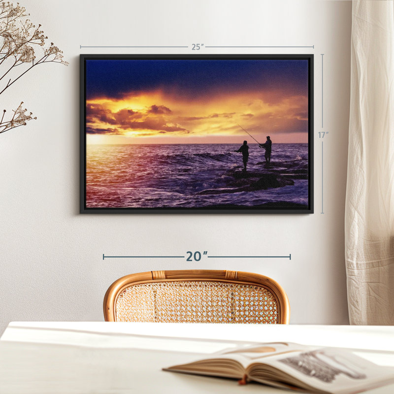 Sunrise Fishing Canvas Print, 17" H x 25" W