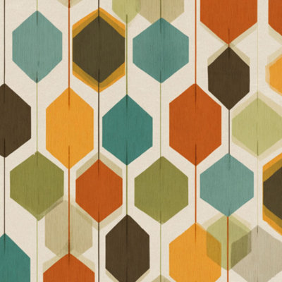 Peel and Stick Wallpaper Mid Century Modern Geometric Hanging Shapes Seamless Abstract Warm Contact Paper Removable Self Adhesive Wall Mural Wall Decor for Bedroom Kitchen Cabinets 17.7in x 118in