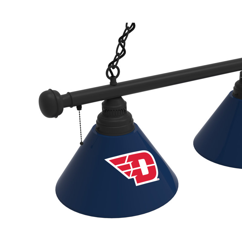 3 - Light Pool Table Lights Pendant, Black, Dayton Flyers