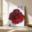 Toile murale abstraite sculpturale de crâne cramoisi-501075841-501075845