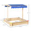 Freeport Park Encanto 120cm x 120cm Solid Wood Square Sandbox with Cover