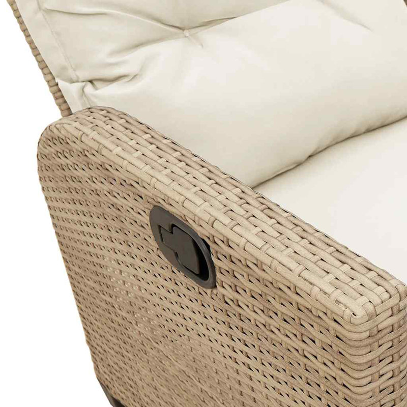  Canapé inclinable avec accoudoirs réglables PE, Beige