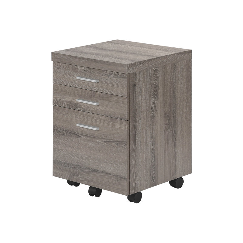 Classeur à roulettes, rangement, taupe, meuble contemporain avec tiroirs, stratifié taupe