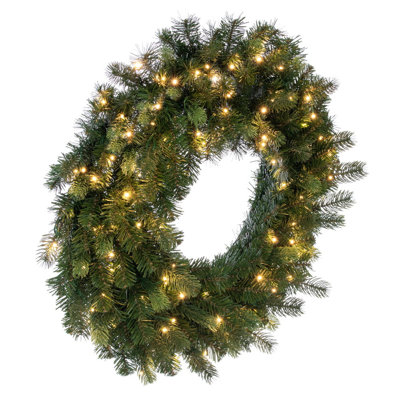  Couronne épinette artificielle 36 po avec 150 lumières DEL coaxiales à basse tension de 6 mm à basse tension de 6 mm