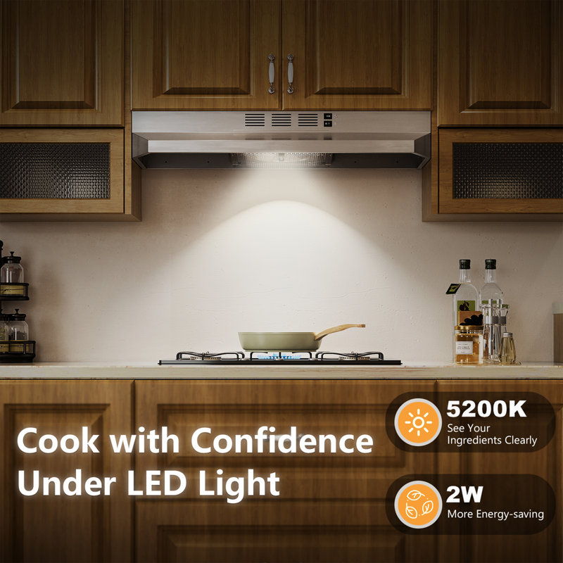 30" 380 CFM Convertible Under Cabinet Range Hood In Stainless Steel With 2-Way Venting