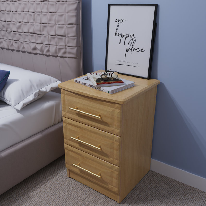 Fully Assembled Lensa 1 DrawerÂ Bedside Table, Brown