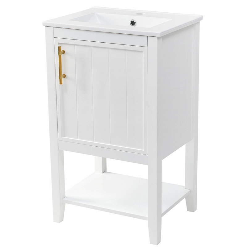 Meuble-lavabo avec plateau Rieko, Gris