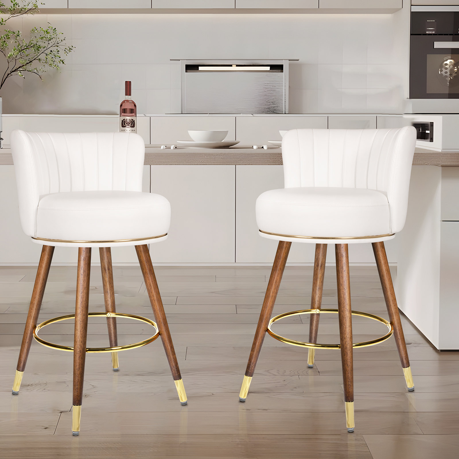 Everly Quinn Swivel 24'' Counter Stool | Wayfair