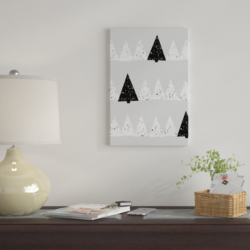 « snowy forest » par mareike böhmer, impression sur toile tendue, H 60 po x l 40po x P 1,5 po, Toile encadrée noire