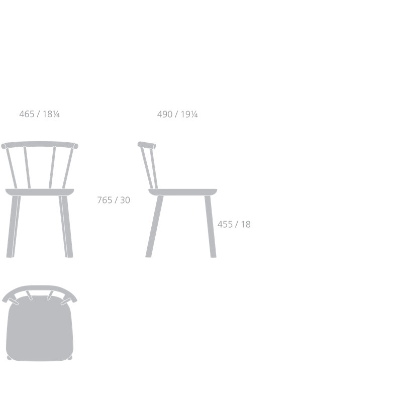 Studio Solid Wood Dining Chair, Black Blue
