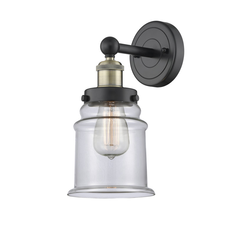 Chepachet Armed Sconce, Clear, Black Antique Brass