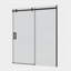 Glass Shower Door, Sliding Door, With 5/16" Tempered Glass And Matted Black Finish