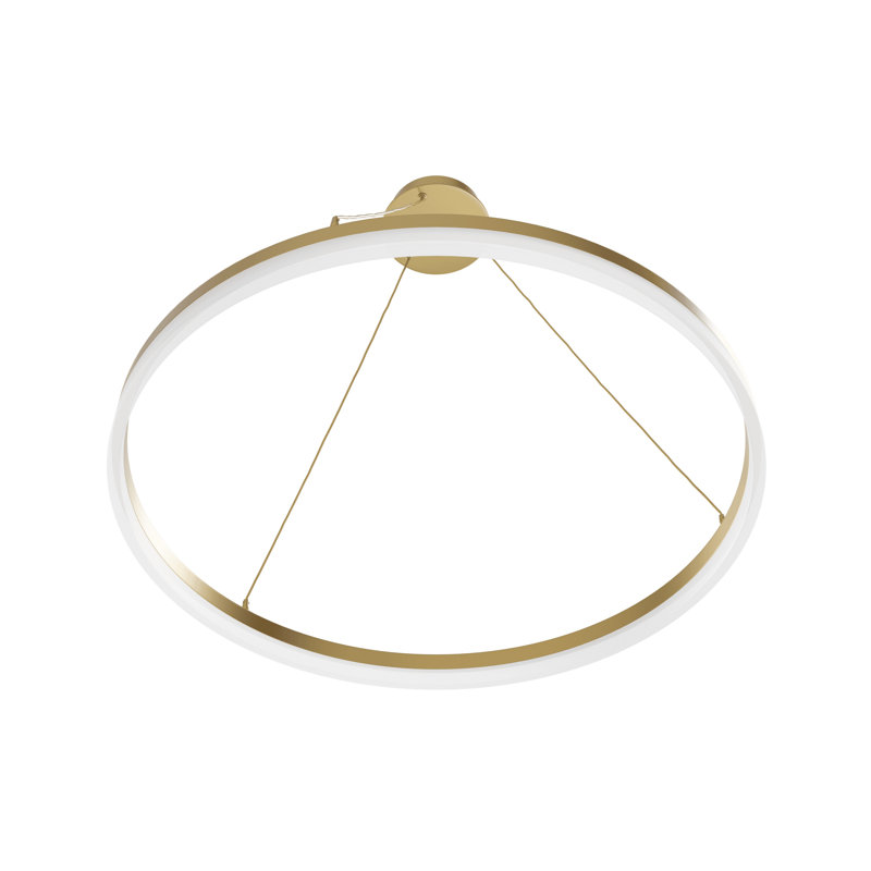 1 - Light LED Unique/Statement Pendant, Gold, 1.6" H x 31.3" W x 1" D