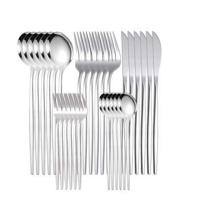 Tableware suite Stainless Steel Knife Fork And Spoon Cutlery 30 Piece Steak Knife Fork And Spoon Set