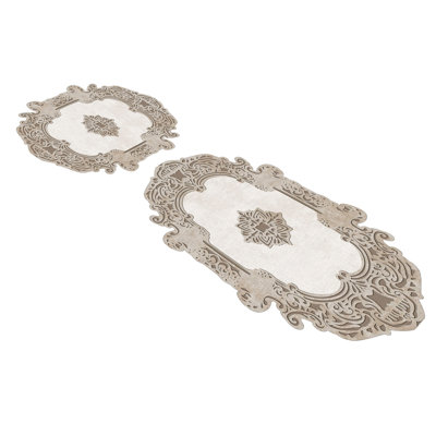 Luxurious Bathmat Set (2 Pieces), Cream Color, 19.7 x 23.6 inches & 23.6 x 39.4 inches | 100% Polyester, 1300 g/m², 0.4 in Pile Height | Non-Slip Underside, Antibacterial, Machine Washable, Perfect for Bathroom Comfort