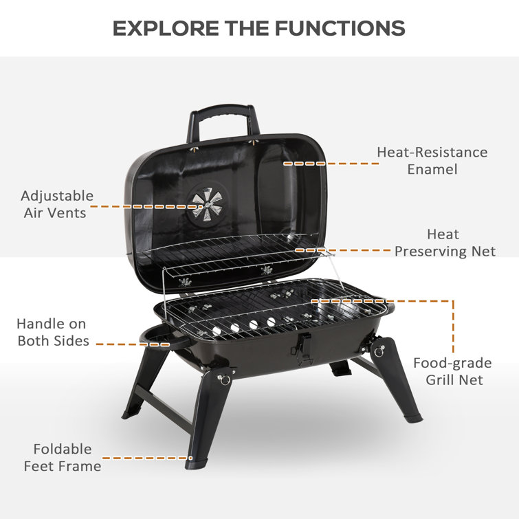 outdoor barbecue machine Charcoal Barbecue Grill meat roasting machine BBQ  Grill Burner Oven barbecue furnace Foldable Picnic