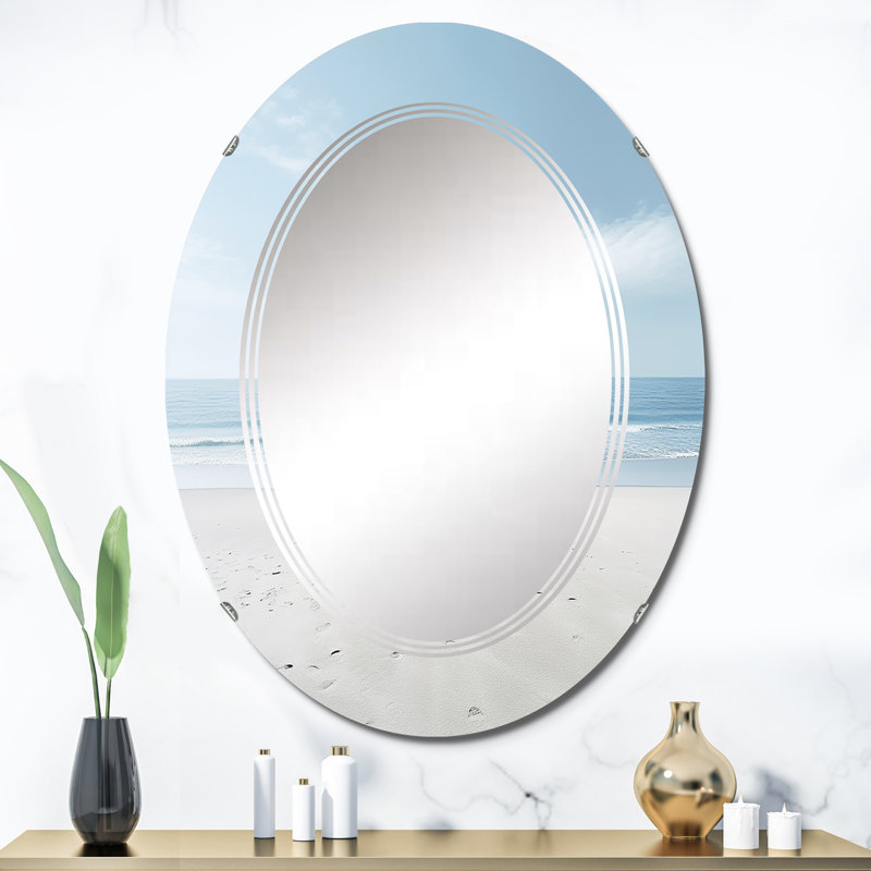 Durdham - Miroir mural nautique et de plage ovale, 36 po x 24 po