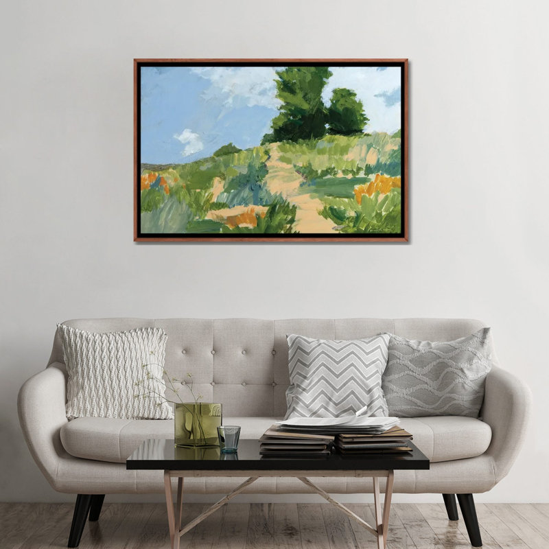 Morning Walk - Wall Art Print, 32" H x 48" W, Framed Print without Mat, Brown