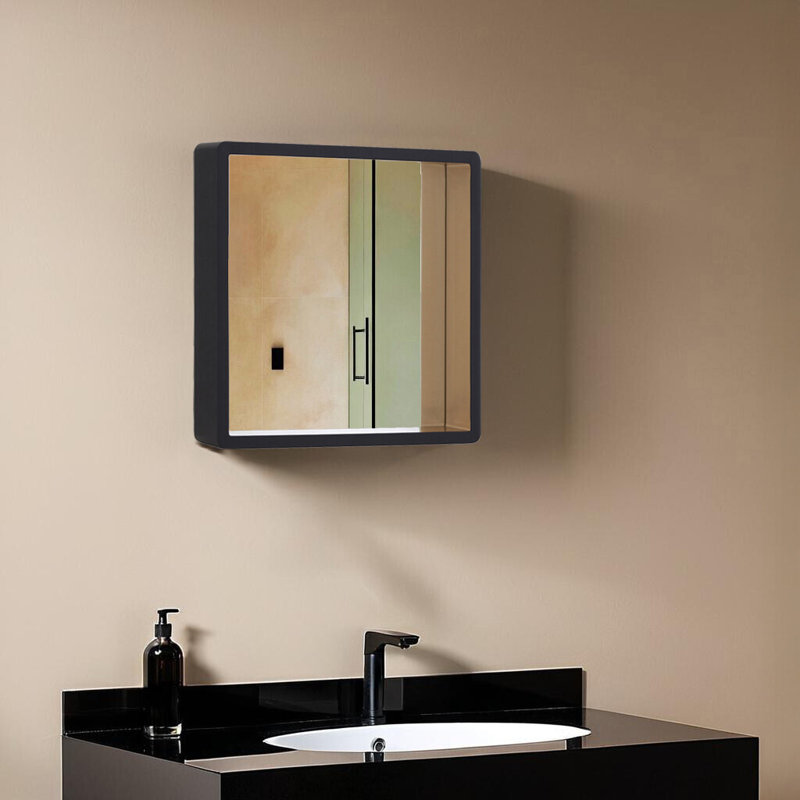 Annalise Manufactured Solid Wood Concave Wall Mirror, 34cm H x 34cm W