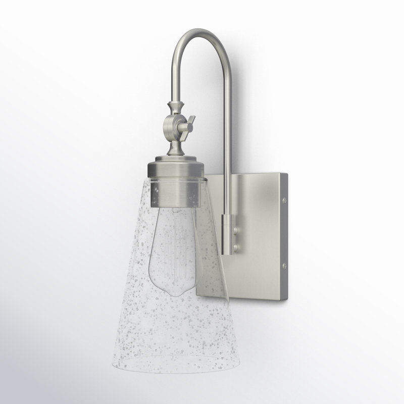 Picola 1 - Light Dimmable Armed Sconce in Satin Nickel, Satin Nickel