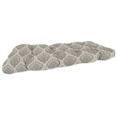 43" x 19" Damask Tufted Outdoor Wicker Bench Cushion