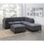 Chaise de salon contemporaine en chenille gris cendré pour sièges élégants sans accoudoirs de grande taille avec dossier à coussin classique