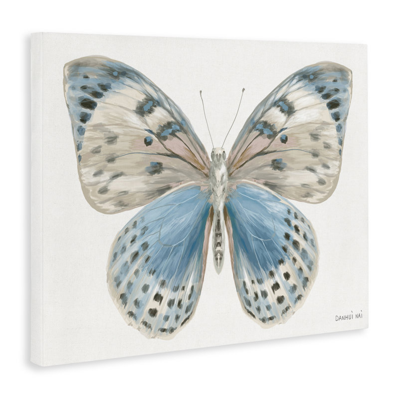 Toile papillon bleue et blanche, design par Danhui Nai, H 16 po x l 20 po