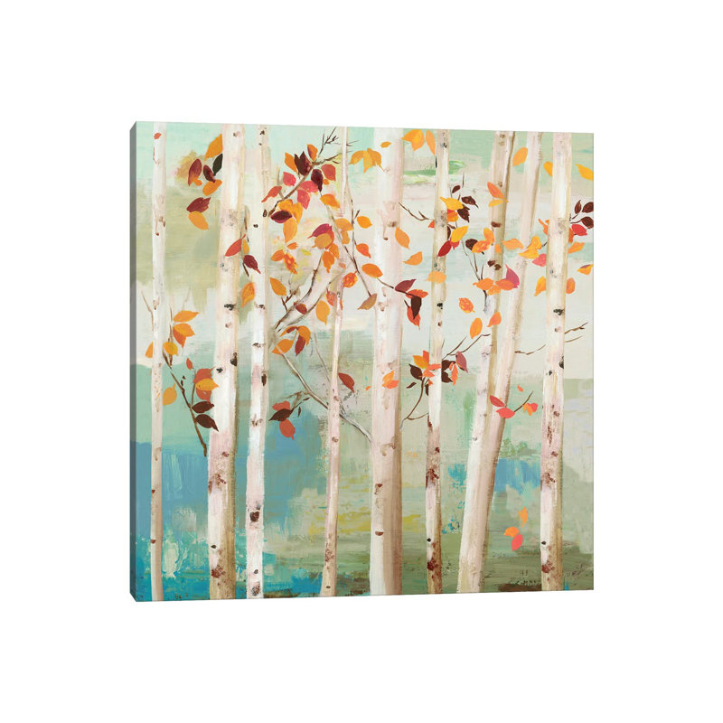 Fall Birch Trees 1 Piece Painting on Canvas, 45.72 cm H x 45.72 cm W x 1.91 cm D, Wrapped Canvas